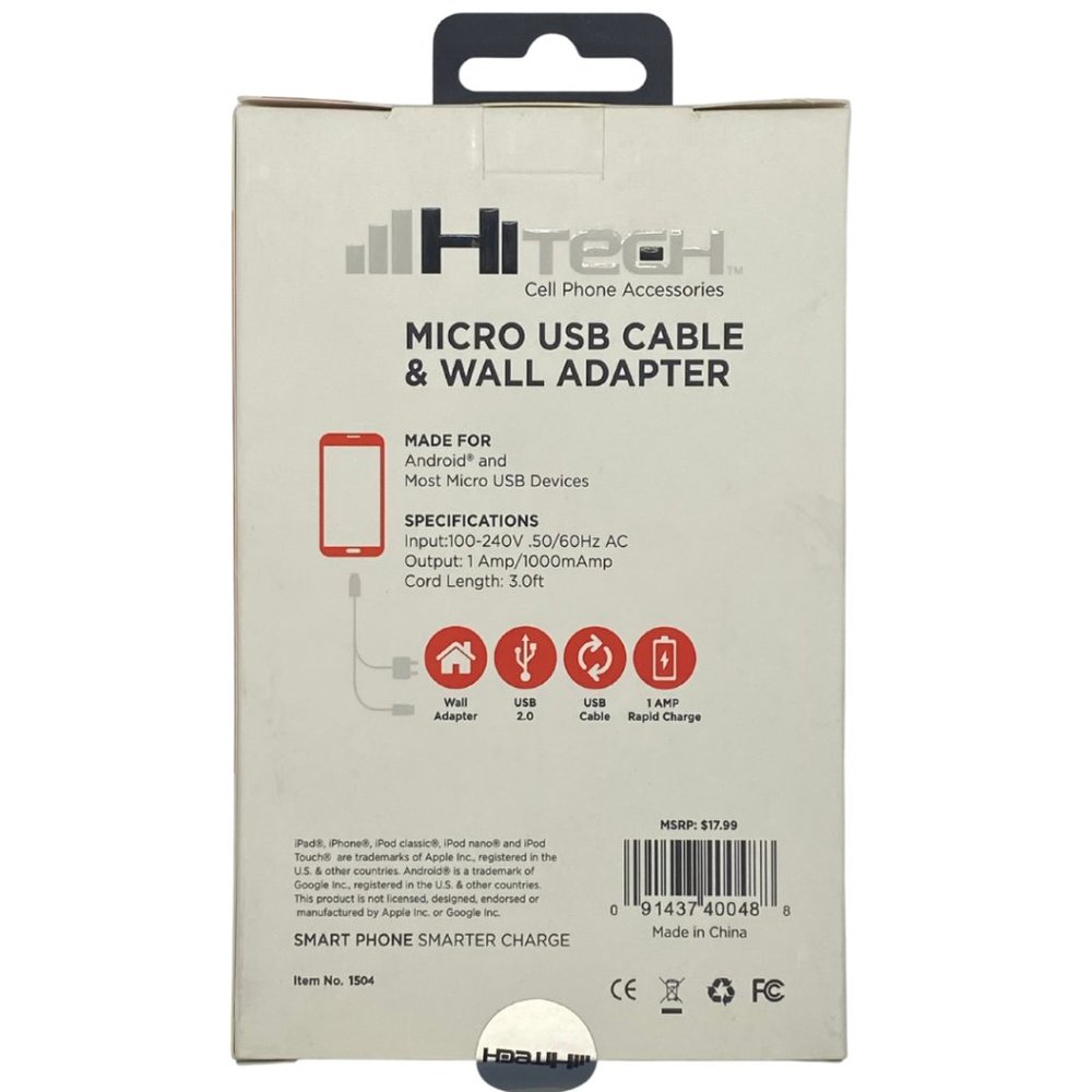Micro USB cable & Wall Adapter - Picture 2 of 2